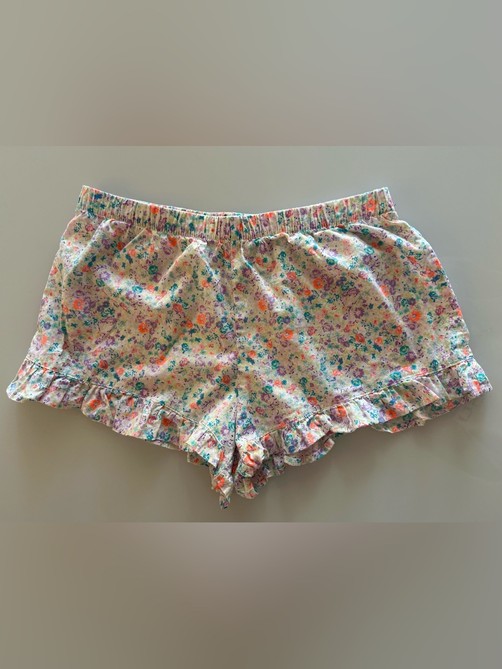Gap Factory Women’s Neon Pastel Floral Ruffle Poplin PJ Shorts - Size M - NWOT
